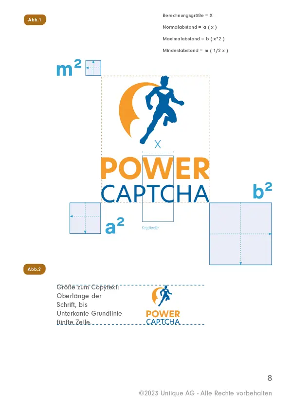 Logotypen Erläuterung; Wort-Bild-Marke, Wortmarke, Bildmarke, Lettermark, Letterform, Maskottchen, Abstrakt, Emblem und dynamisches Zeichen. Corporate Design - POWER CAPTCHA